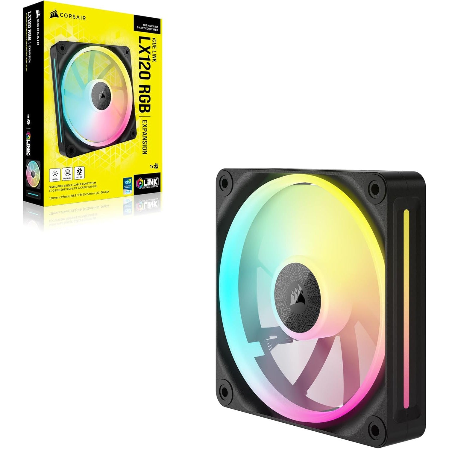 Corsair iCUE Link LX120 RGB 120mm PWM Fan Black